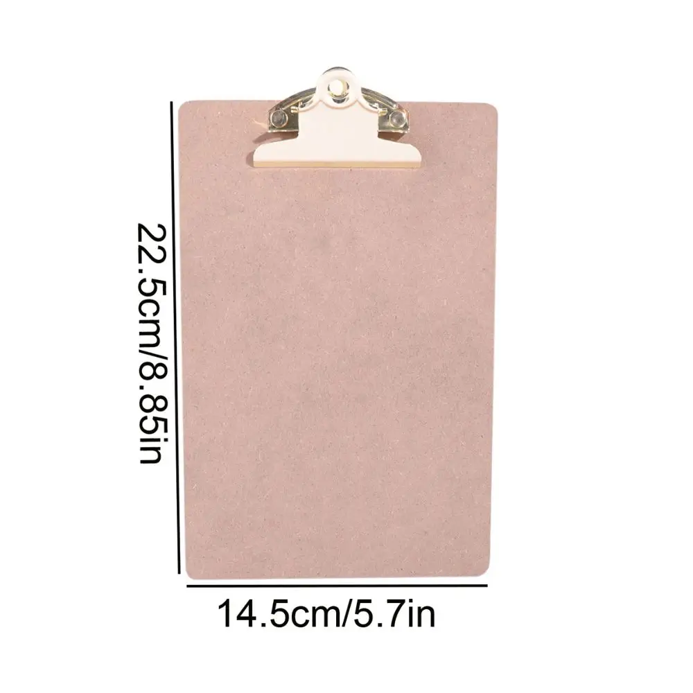 3 Sizes Wood Color Folder Portable Stationery Supplies Wood Clipboard Golden Metal Clip Notes Ticket Holder Office School view 4