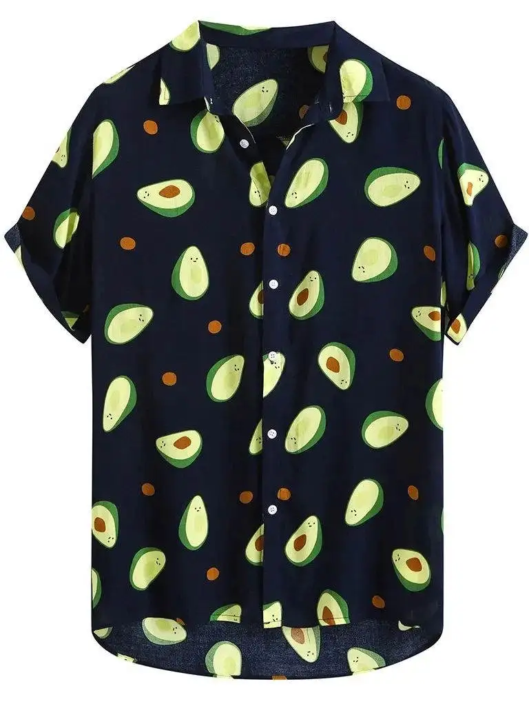 

Повседневная мужская одежда с принтом ort Sve и воротником-стойкой стандартной длины, летняя одежда на пуговицах для молодых мужчин