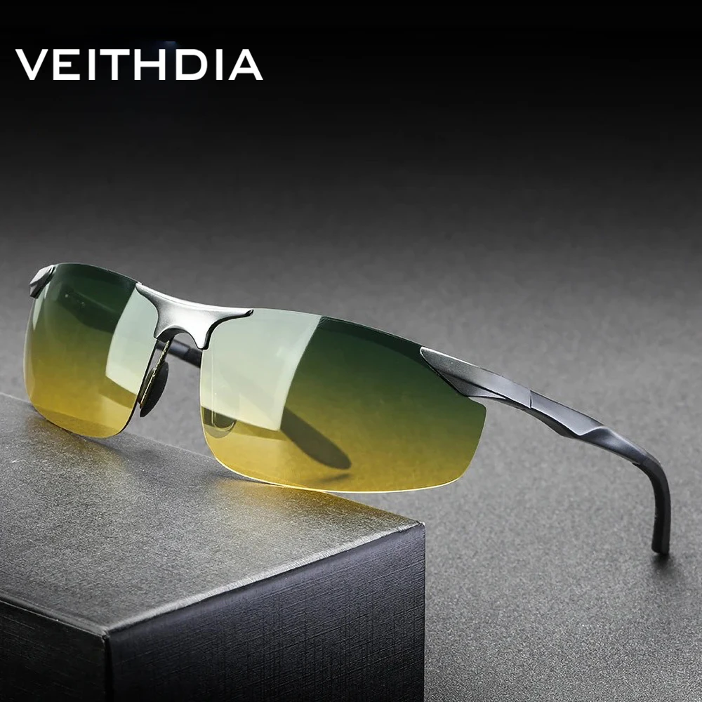 

Новые солнцезащитные очки VEITHDIA, антибликовые очки для вождения днем ​​и ночью, автомобильные очки без оправы, поляризационные очки для мужчин и женщин, VX8179