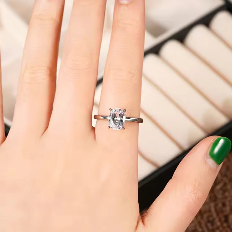 

Simple Oval Cubic Zircon Rings for Women Classic Design Wedding Engagement Promise Accessories Eternity Jewelry Wholesale