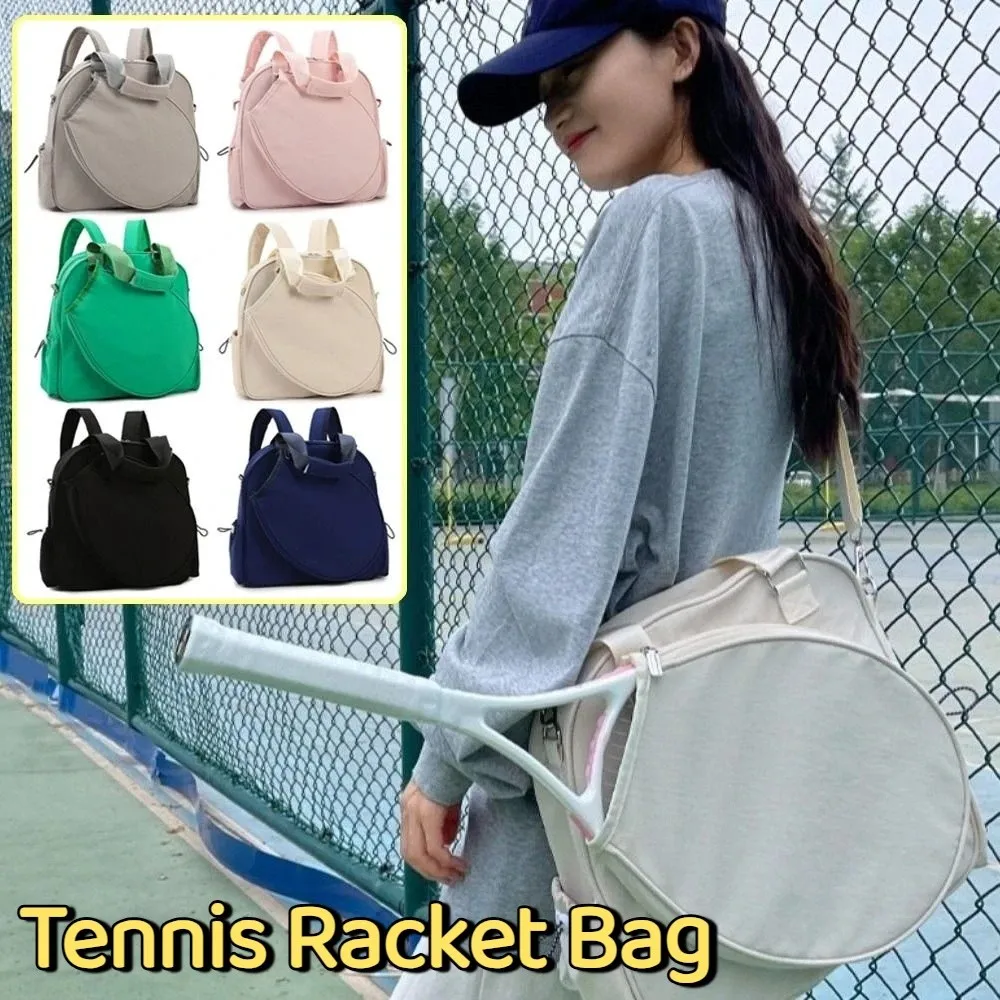 Large Capacity Tennis Backpack Waterproof Multi-functional Pickleball Racket Bag Comfortable Solid Color Sports Fitness Bag