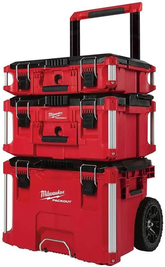 Packout Rolling Modular Stackable Tool Box Storage System, Red