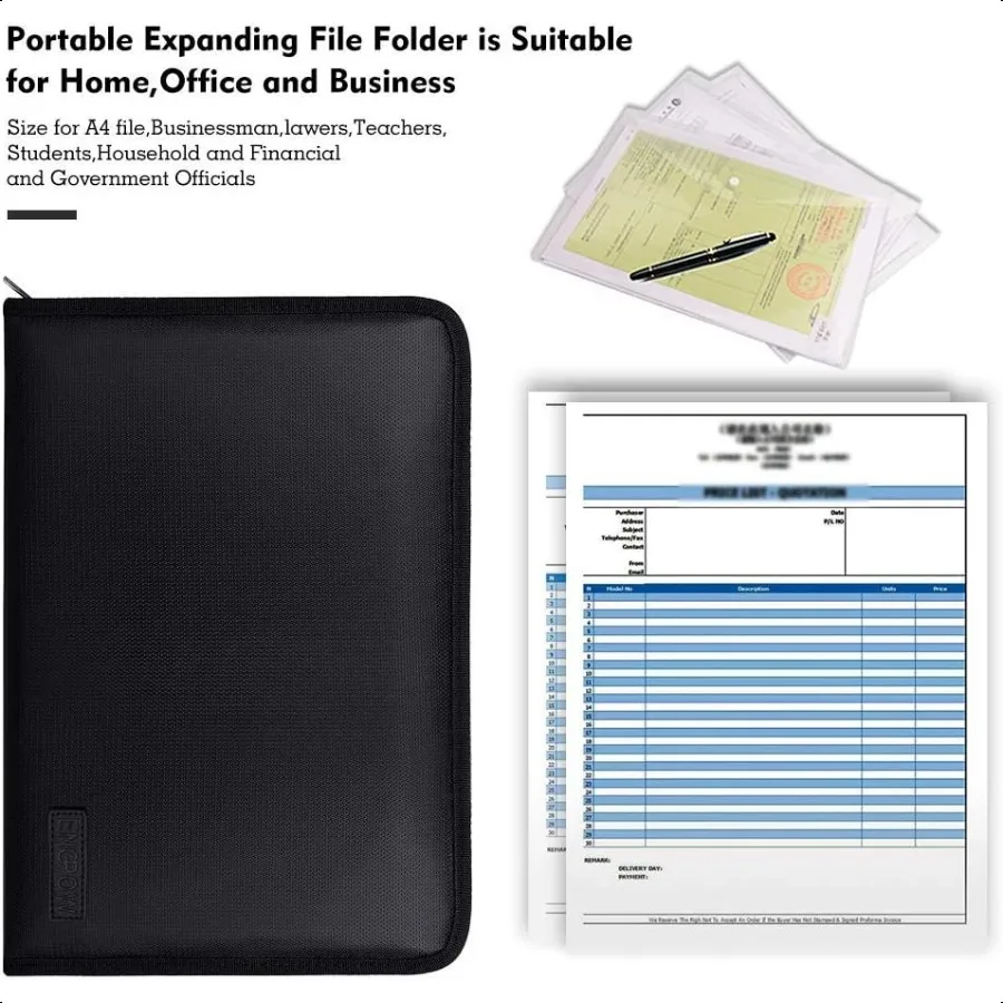 توسيع مجلد الملفات منظم المستندات المهمة حقيبة مستندات مقاومة للحريق مقاس A4 25 جيوب ملصقات ملونة معطف سيليكون غير حكة