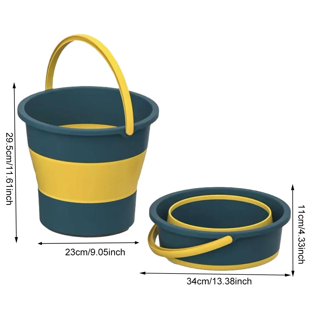 5-16.8L Portable Foldable Bucket Basin Tourism Outdoor Cleaning Bucket Fishing Camping Car Washing Mop Space Saving Buckets