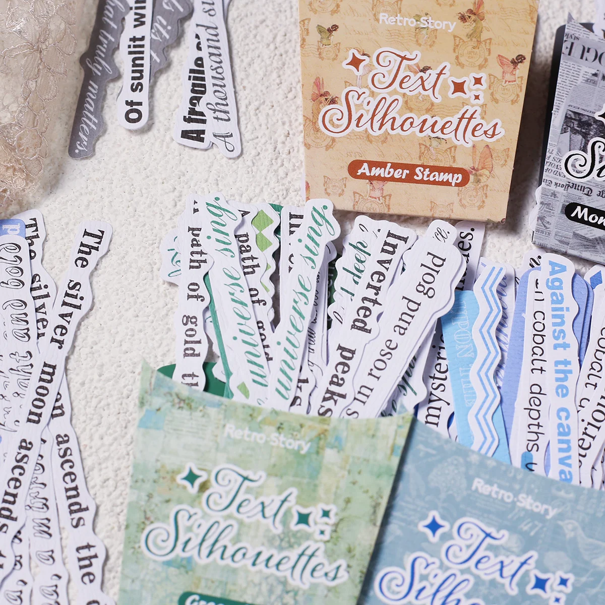 40 قطعة شرائط طويلة الإنجليزية ورقة ملصقات الزينة لمستلزمات سكرابوكينغ غير المرغوب فيه مجلة أعواد تزيين