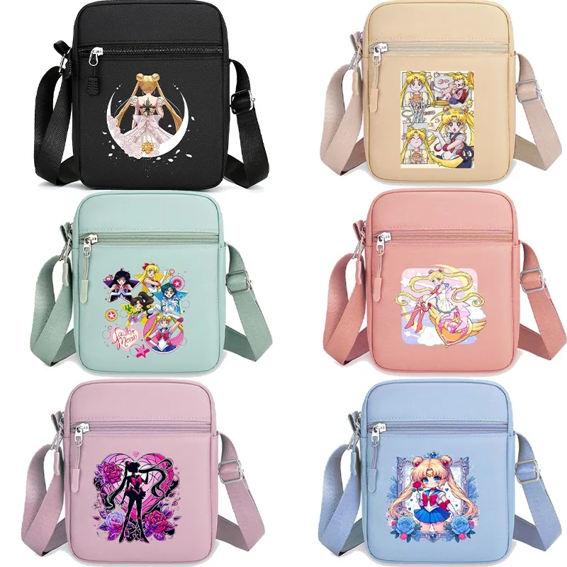 

Sailor Moon Shoulder Bag Unisex Cute Crossbody Bag Cartoon Anime Printed Handbags Women Portable Fashion Handbags Party Gifts