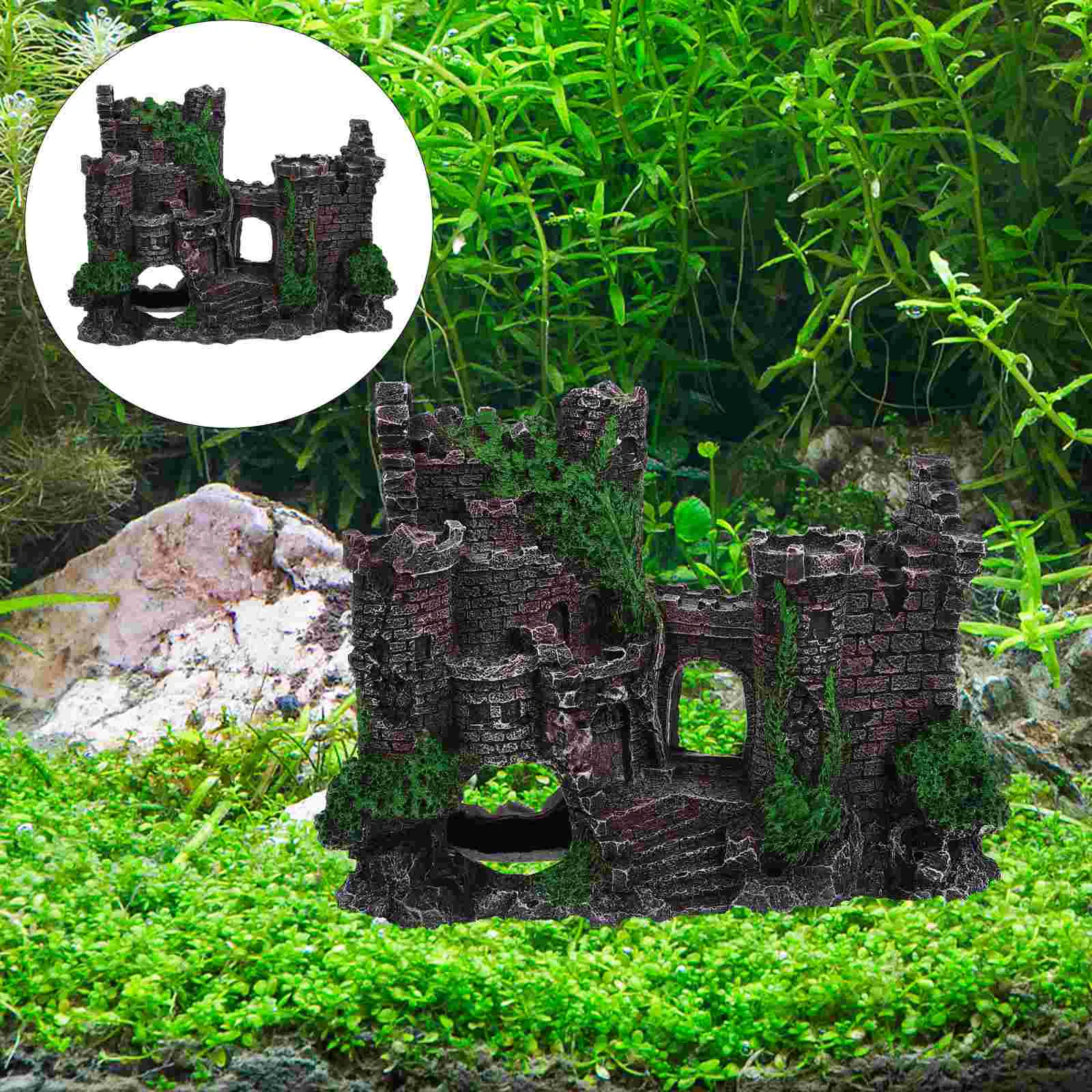 

European Style Resin Aquarium Castle Decoration Fish Tank Landscaping nament No Deformation Fade Decor Fish