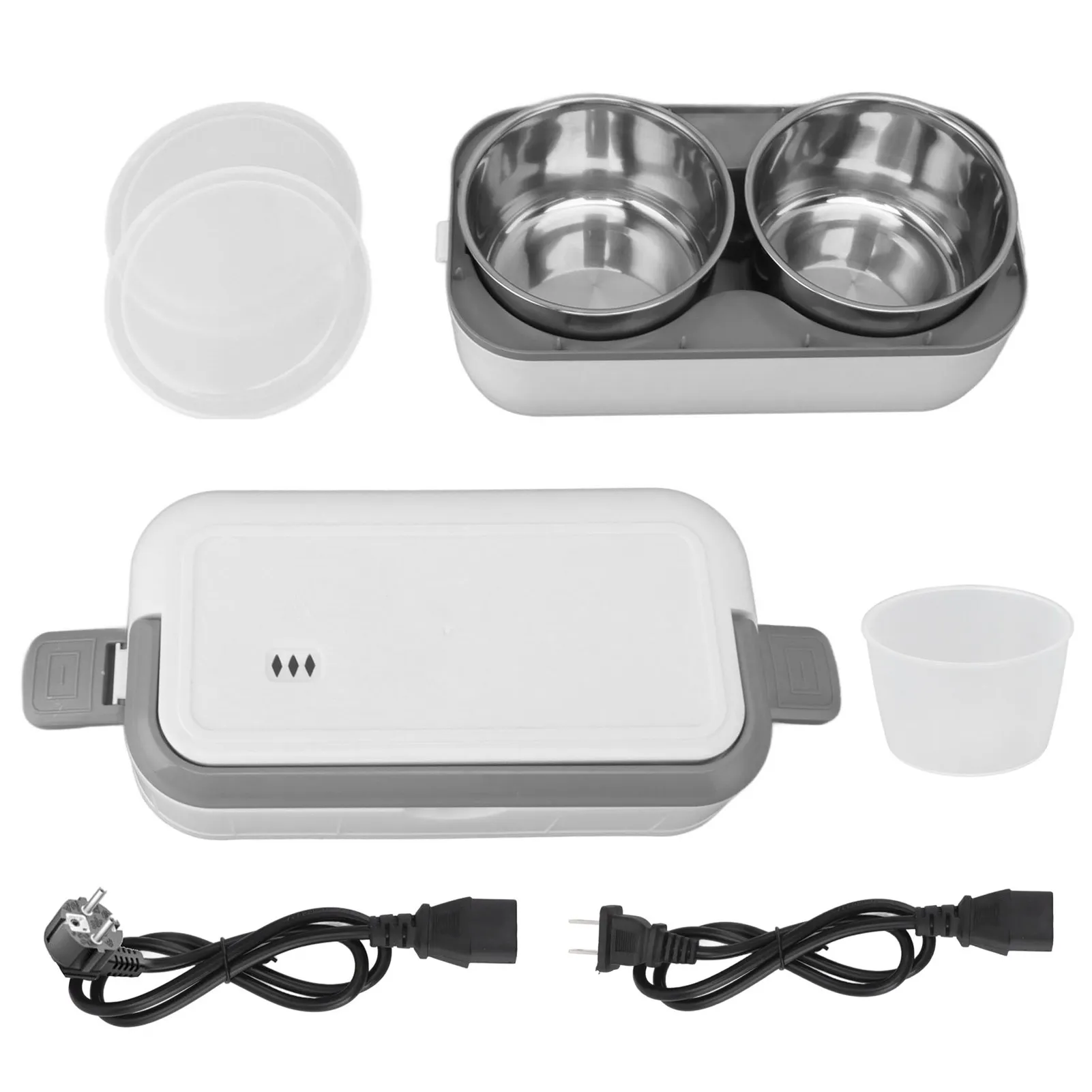 Portable Electric Lunch Box Stainless Steel Liner Heated Bento Box Food Warmer Container for Home Dorm Travel Outdoor 0.5L