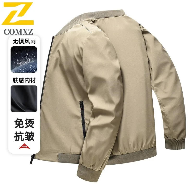 

COMXZ 2025, осенне-зимнее новое мужское пальто со съемным капюшоном, Тренч, мужская куртка для папы среднего возраста, деловая повседневная одежда