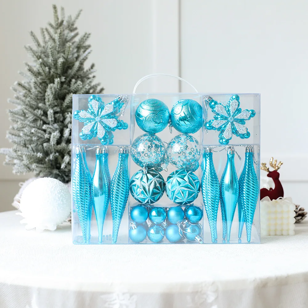 2025 Christmas Ball Hanging Snowflake Navidad Special-shaped Red Gold Pink Ornament Xmas Tree Decoration Pendant Home Decor image 4