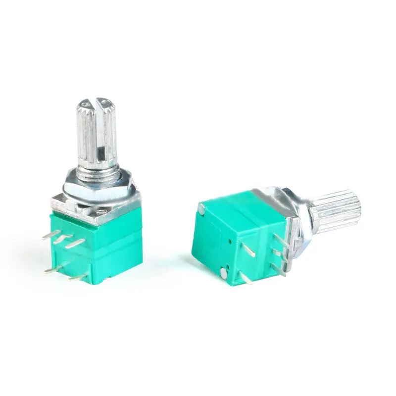 10pcs RV097NS Single way potentiometer 5/10K/20K/50K/100K/500K 5pin with switch