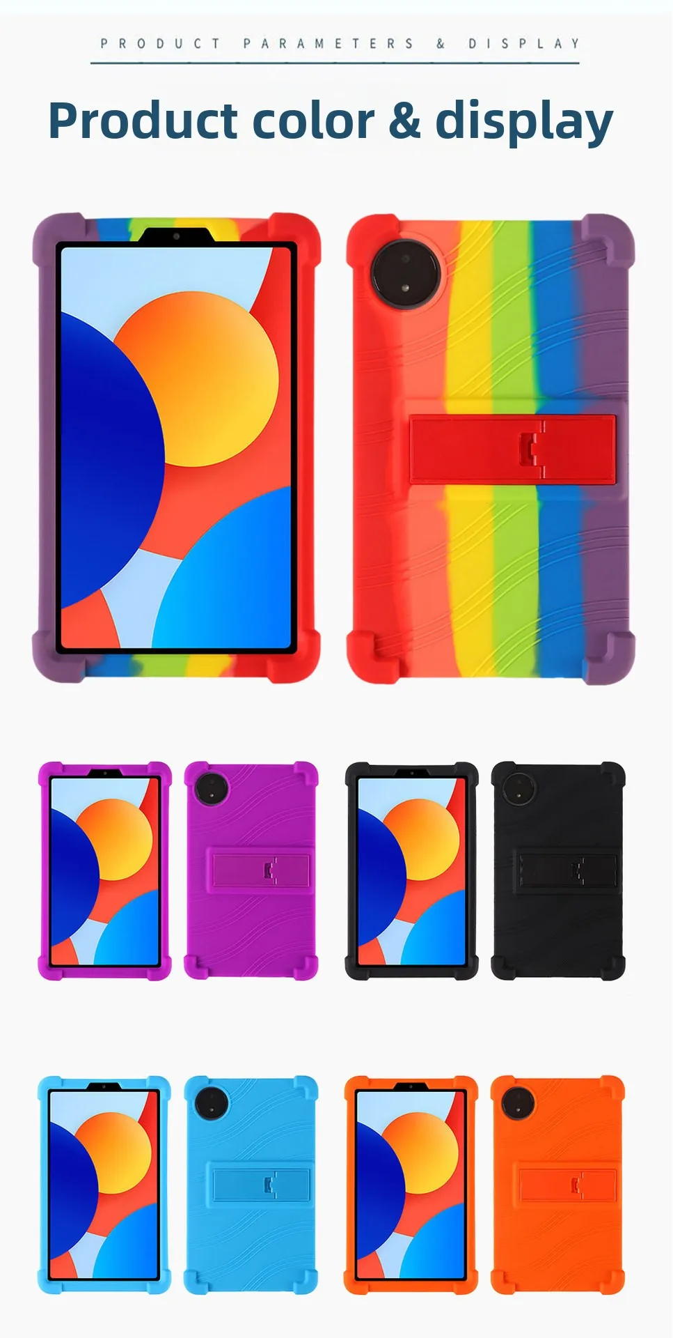 Silikonhülle für Redmi Pad SE 8,7 Zoll Tablet Stoßfeste Schutzhülle mit Ständer TPU Vollschutz gegen Stürze – Detail 11