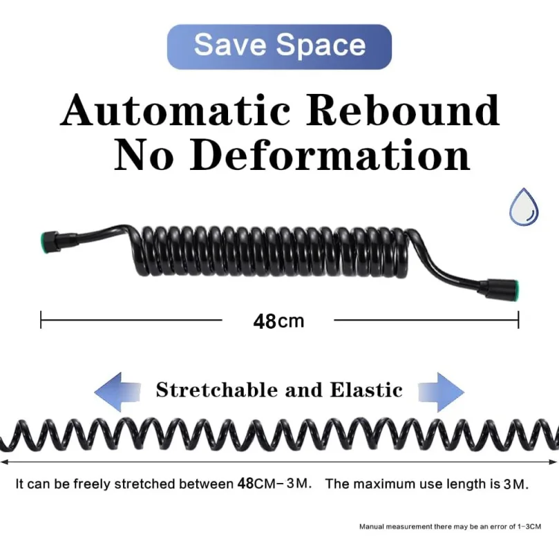 New 1.5/2/3/5M Spring Flexible Retractable Hose For Shower Head Toilet Bidet Pipe Plumbing Bathroom Spiral Flexible Shower Hose