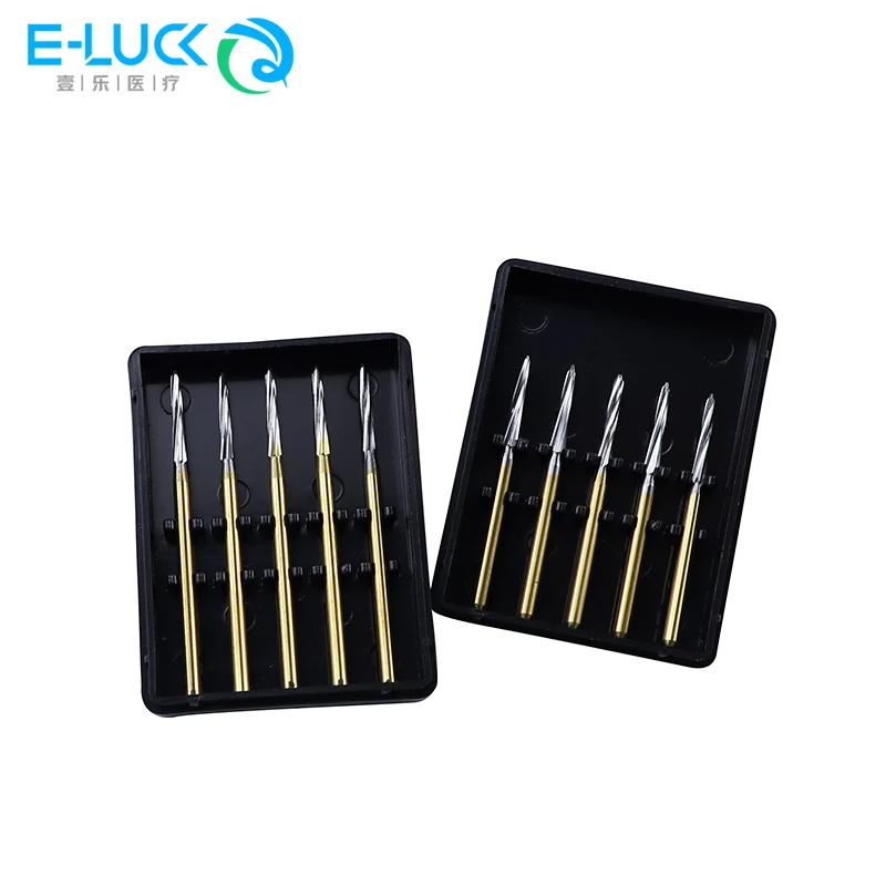 5Pcs/Box Dental Burs Tungsten Carbide Drills Trimming Finishing 1.6mm FG High Speed Handpiece Clinic Lab