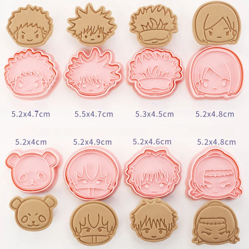 8pcs Jujutsu Kaisen Cake Cookie Cutter Anime Figure Satoru Gojo Itadori Yuji DIY 3D Baking Mould Cookie Tools Set Kids Toys Gift