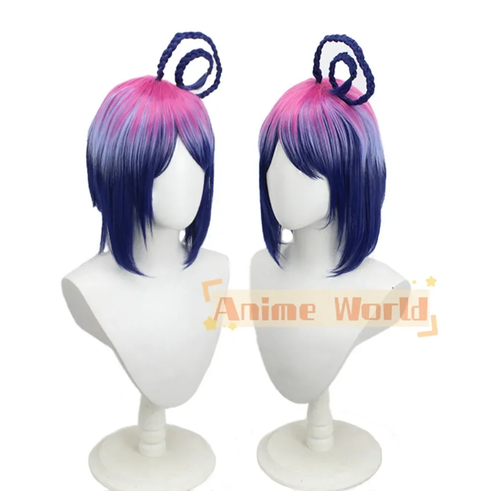 Anime Blue Exorcist Mephisto Pheles Cosplay Wig Gradient Hair Heat Resistant Fiber + Wig Cap