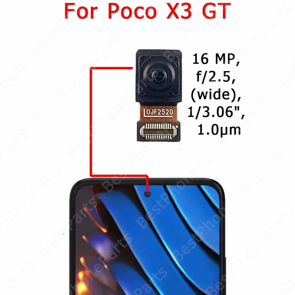 For Xiaomi Poco X3 NFC X4 GT X5 Pro 5G Frontal Selfie Camera Module Front Camera Mobile Phone Flex Cable