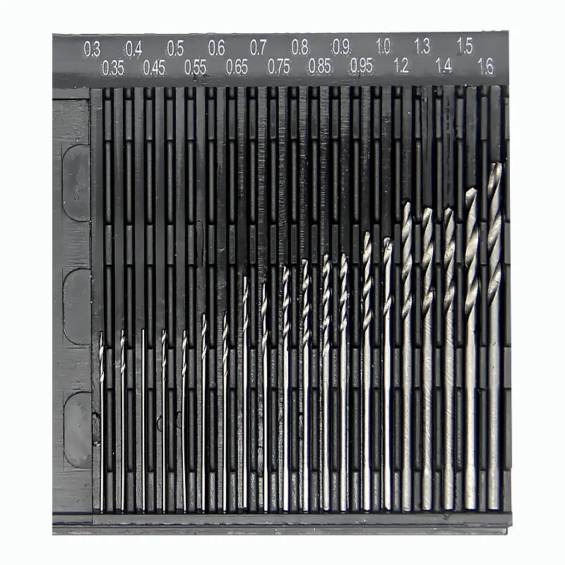 10/20pcs set 0.3mm-1.6mm Mini High Speed Steel Twist Drill Bit Set Micro HSS drill bit set with Case