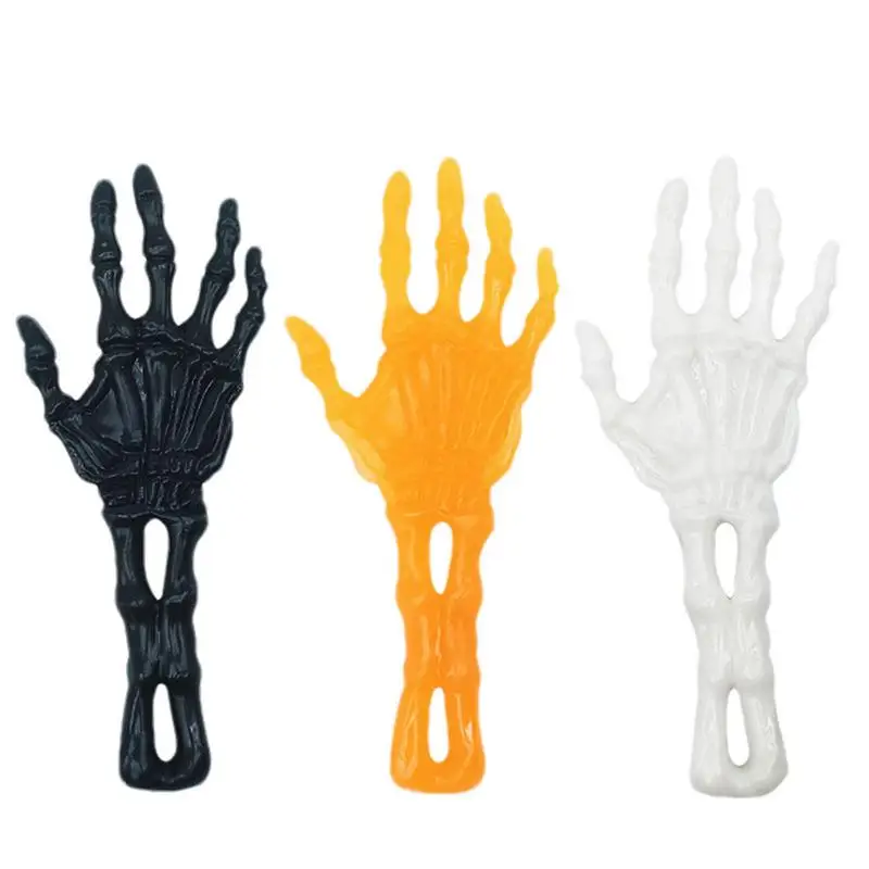 10pcs Elastically Stretchable Sticky Skeleton Hands Wall Climb Gag Prank Toys for Children Halloween Decoration