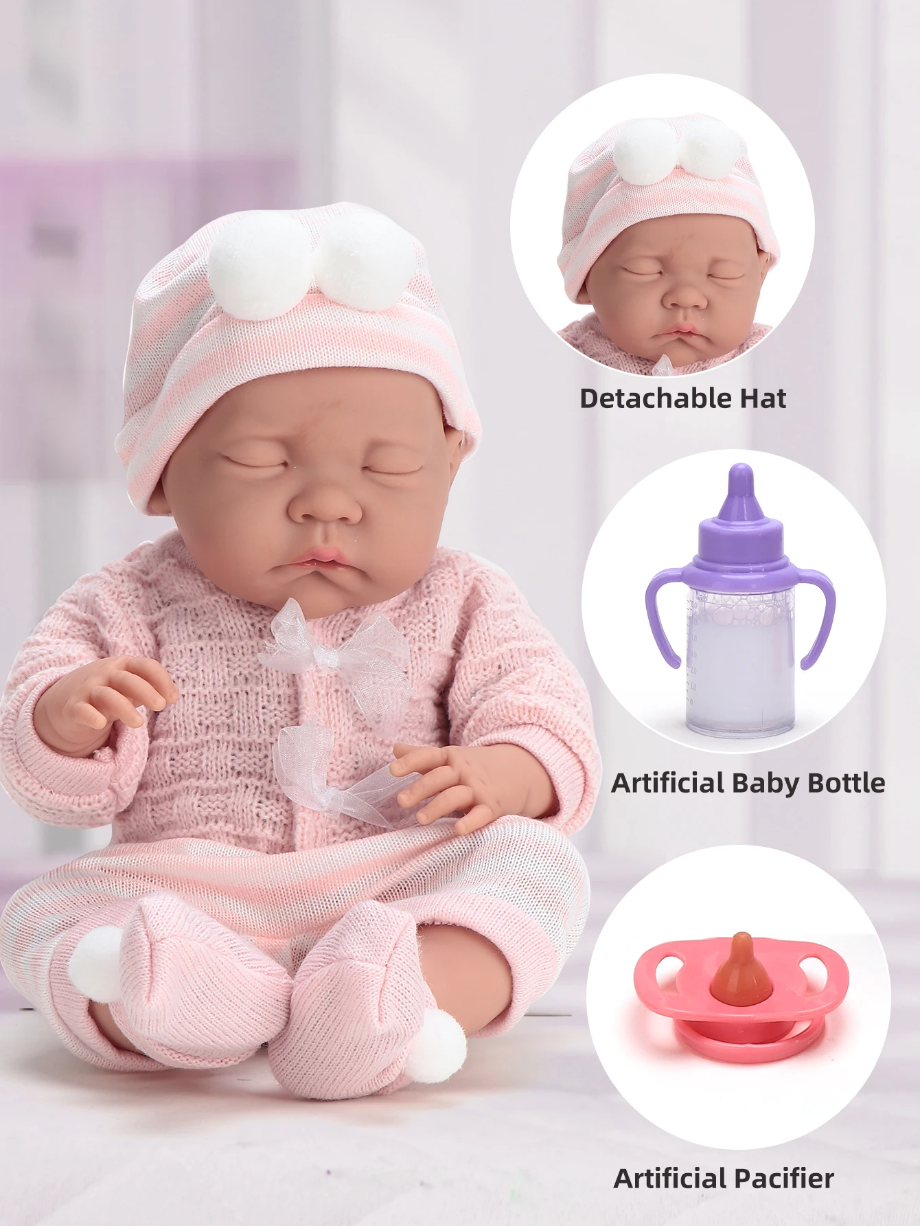 16 inch baby doll baby doll with feeding pacifier, magic milk bottle, girl toddler doll toy, baby pretend playset