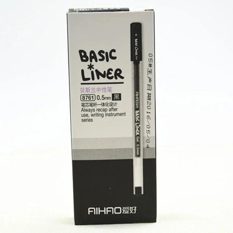 12 ชิ้น/ล็อต Basic Liner Roller Ball ปากกาสำหรับเขียนลายเซ็น 0.5 มม.ปากกาลูกลื่น 3 สีปากกาสำนักงานเครื่องมืออุปกรณ์โรงเรียน