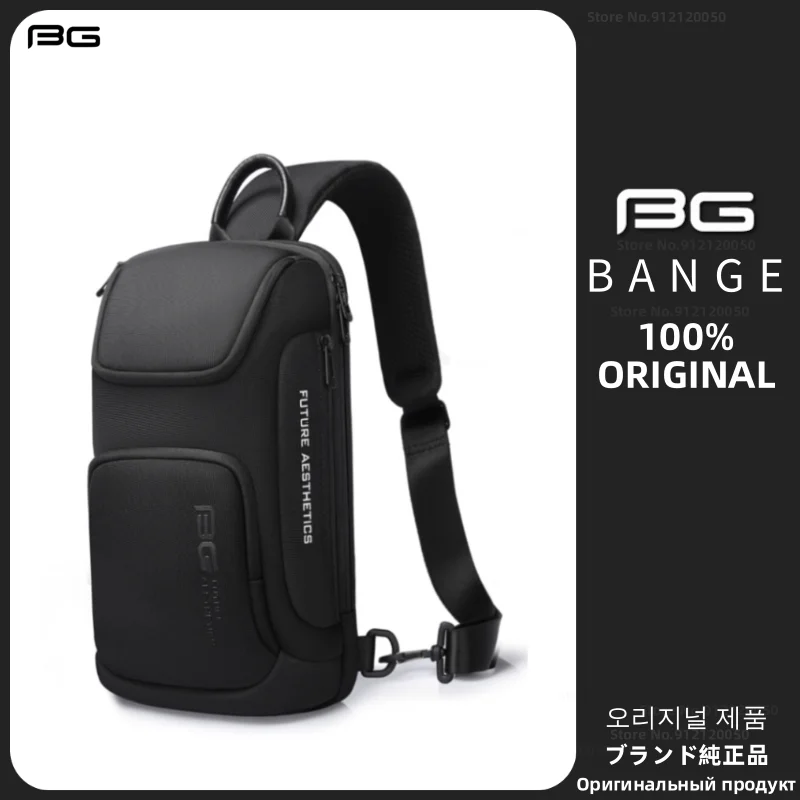 

BANGE Large Capacity Men's Messenger Bag Ultralight and Portable Multi Pocket Waterproof Backpack Travel Chest Bag for 9.7" iPad