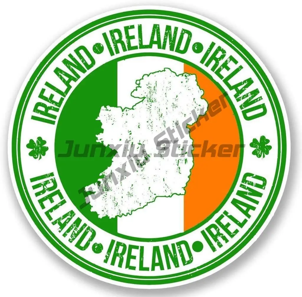 Ireland Leaf Flag National Flag Map National Badge Travel Stickers for Laptop Luggage Suitcase Motor Car Bike Decals Kids Toy