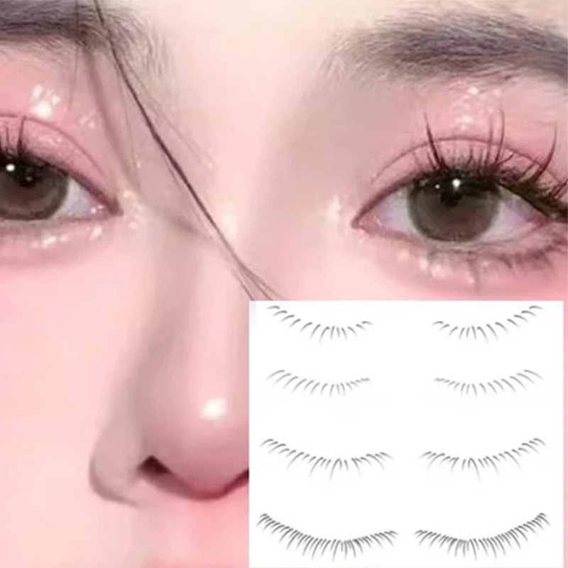 2Sheets False Eyelashes Stickers Natural 3D Lower Eyelash Tattoo Disposable Waterproof Transfer Lashes Decals Makeup Tools