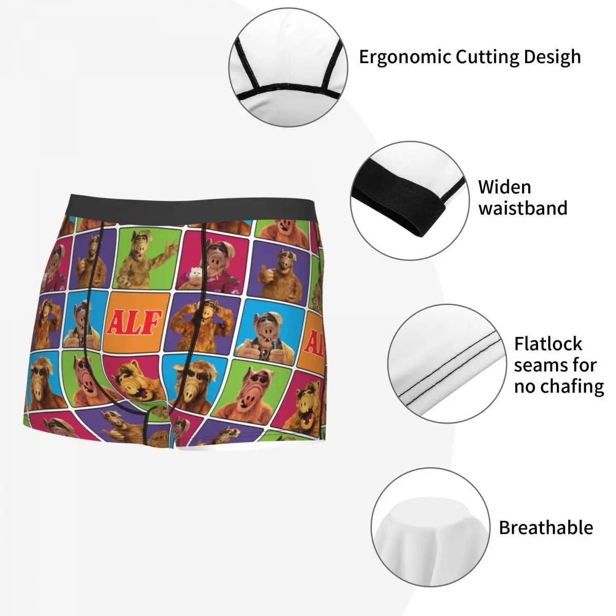 الغريبة الحياة شكل ALF Meme كلية الملابس الداخلية الذكور مثير مطبوعة مخصص الخيال العلمي التلفزيون تظهر سراويل داخلية للرجال السراويل سراويل لينة #5