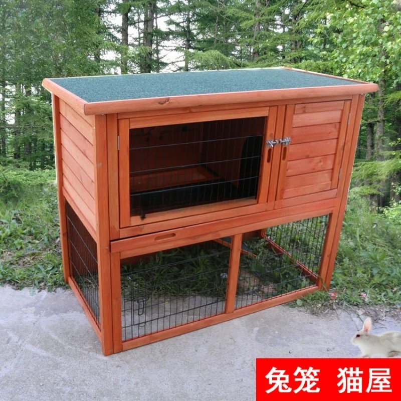 

Wooden rabbit cage rabbit nest kindergarten pet cage pet corner breeding cat house cat villa cat scenic breeding