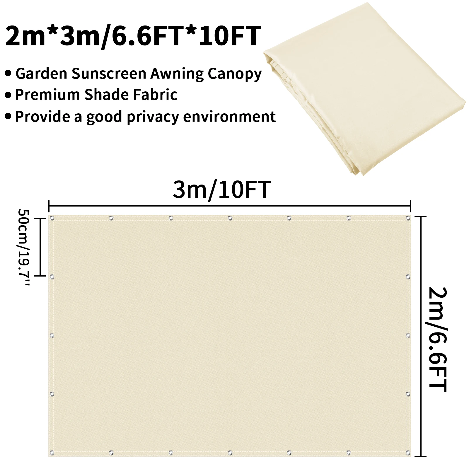 Wasserdichte Outdoor-Markise mit Ösen Sonnenschutz-Segel Garten Camping Wandern Sonnenschutz Sonnenschirm Pergola Zelt Tarp-Abdeckung – Detail 10