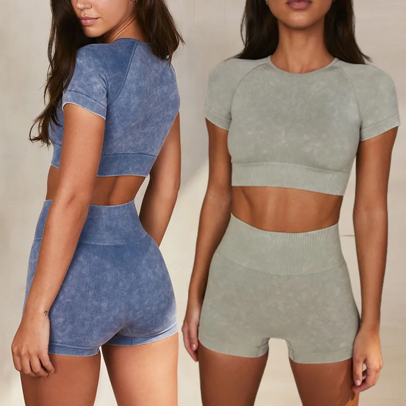 European and American autumn and winter tight sports suits bra tops seamless yoga pants fitness long-sleeve yoga suits