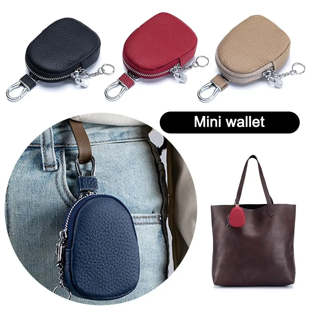 New Leather Coin Purse Multifunctional Bag Pendant Change Wallet Zipper Key Ring Pouch Gift