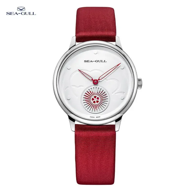 Seagull Automatic Mechanical Watch for Women Simple Ultra-thin Leather Strap Watch 50m Waterproof Sapphire Crystal 6130L