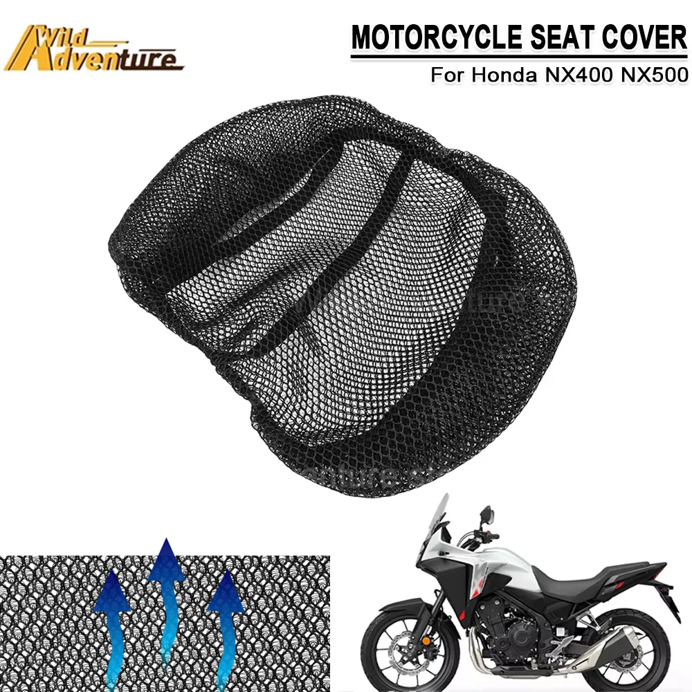 

3D сетчатый чехол на сиденье мотоцикла, дышащая подушка для сиденья скутера для Honda NX400 NX500 с противоскользящей сеткой, летняя защитная конструкция