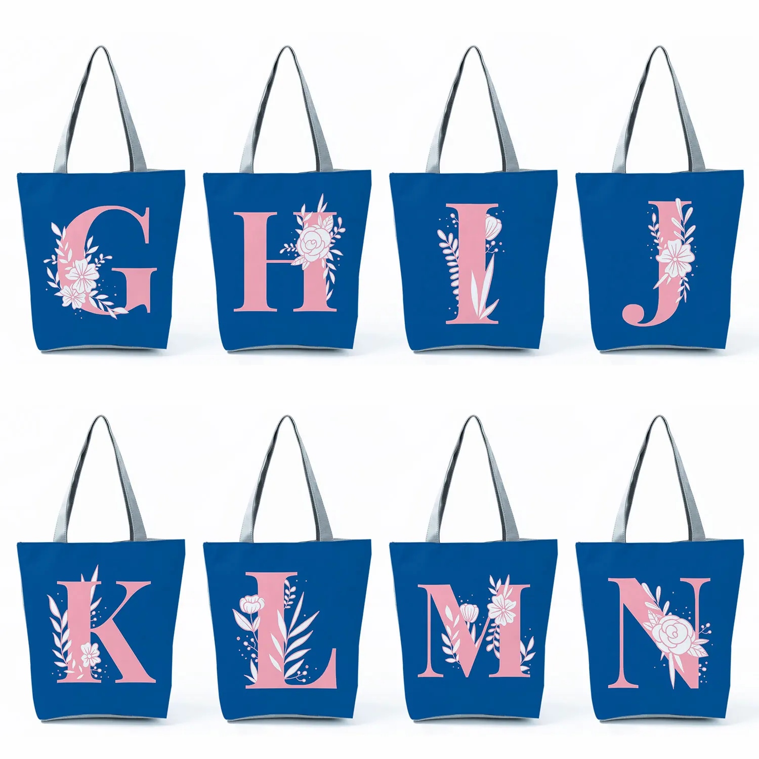 Women Shopping Bags All-match Letter Series Handbag Foldable Reusable Cloth Shopper Bags High Capacity Student Portable Tote Bag