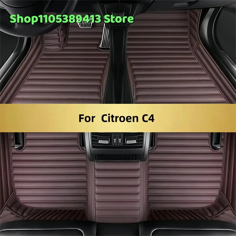 Kunstleder-Fußmatten nach Maß für Citroen C4 2013 2014 2015 2016 2017 2018 2019 Autozubehör Matten Teppiche Auto