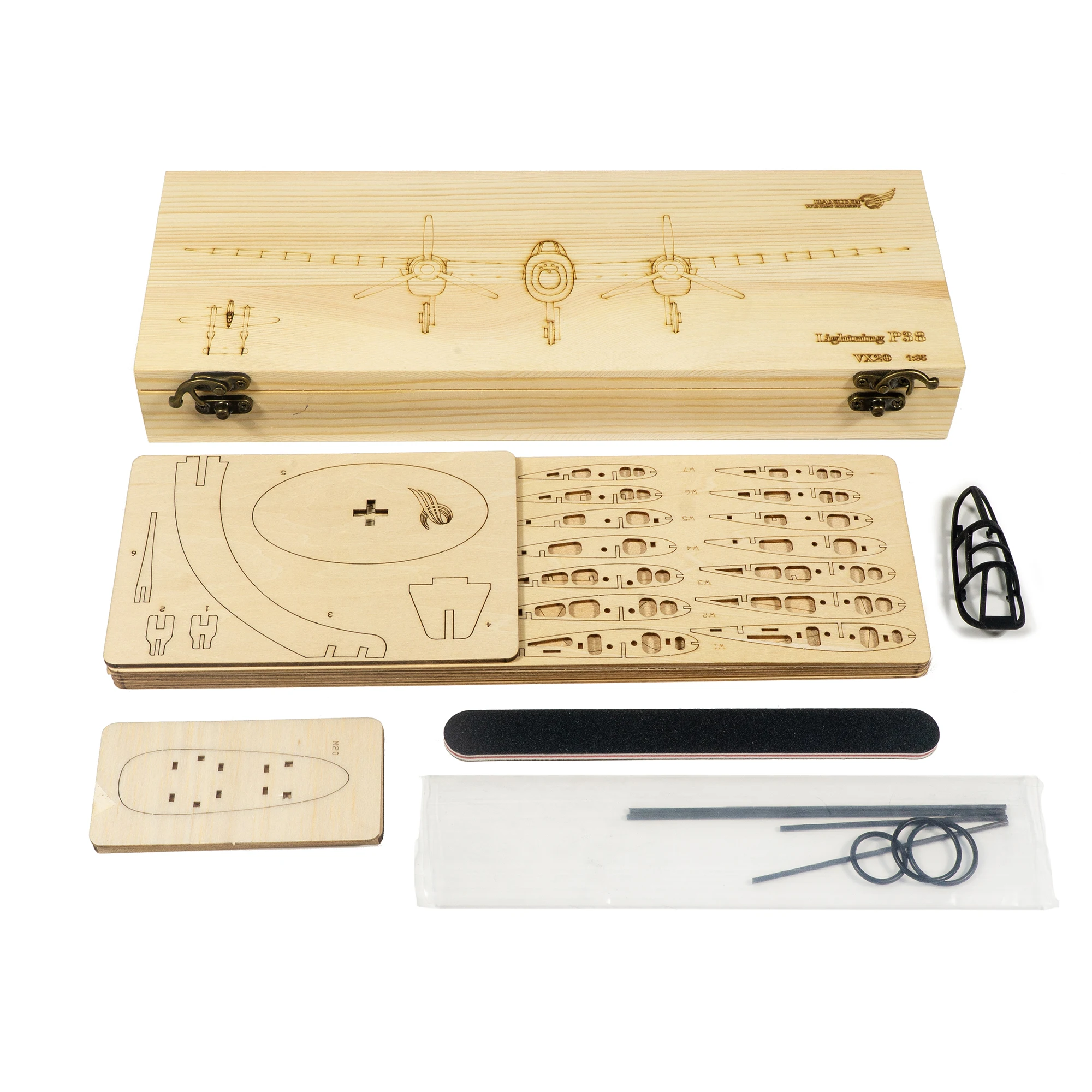 P-38 Lightning Balsa Wood Plane Model Kit 450mm Laser Cut Wooden Aircraft Static DIY Gift Display