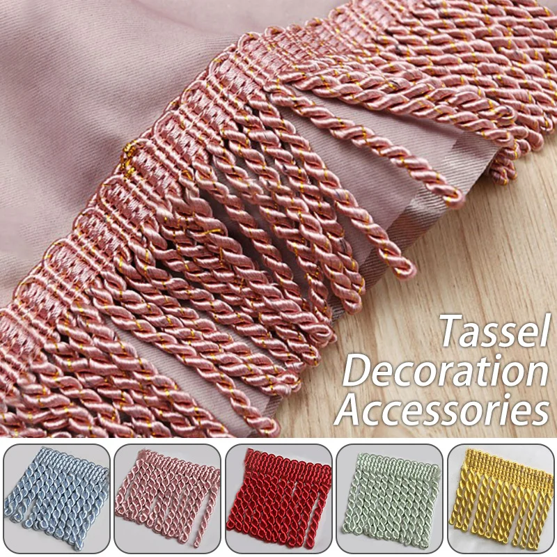 10 Meter Twisted Rope Tassel Trim 5.5cm Width Braided Tassels Curtain Lace Trim DIY Decorative Sofa Pillow Ribbon Accessories