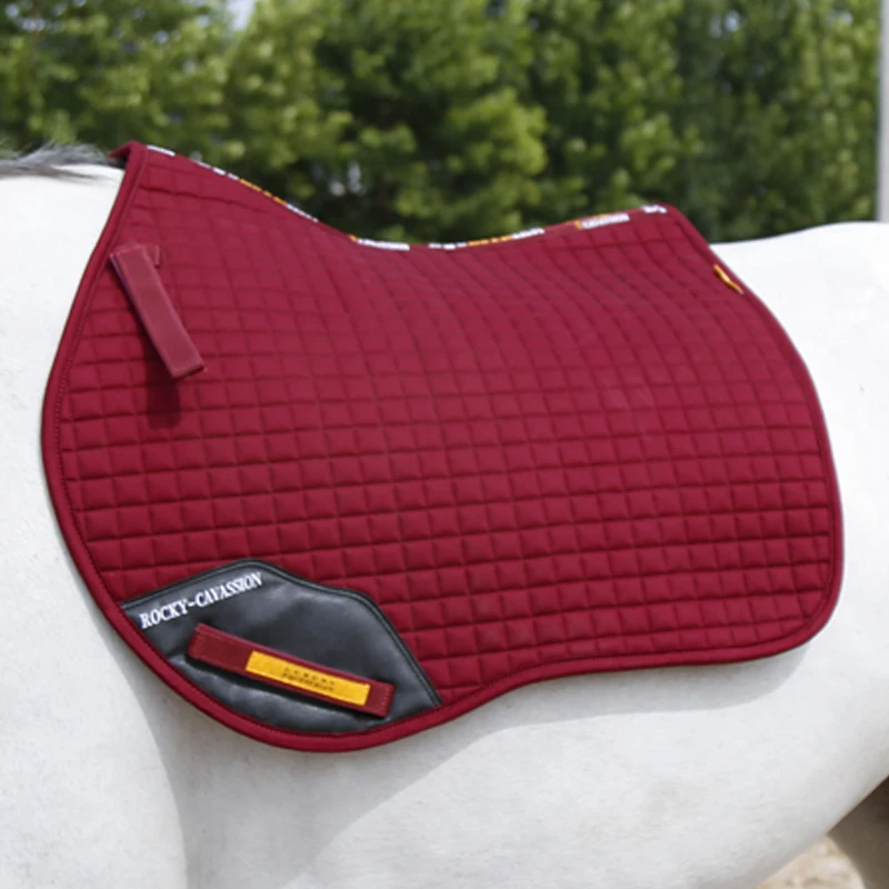 Orange color saddle pad when riding horse wine red equestrian equipments matching the saddle breathable materials