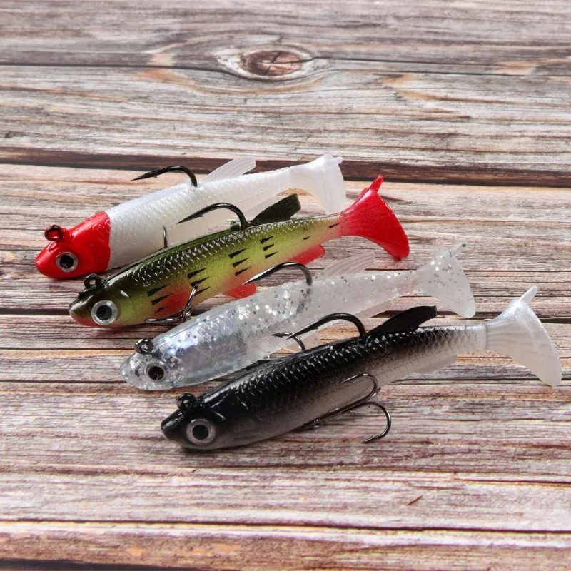 

LIANMAN 8CM 13g Bionic Soft Bait Portable and Secure Night Light Road Asia Sea Fishing Bait Fishing Tool T Tail Pack Lead Fish