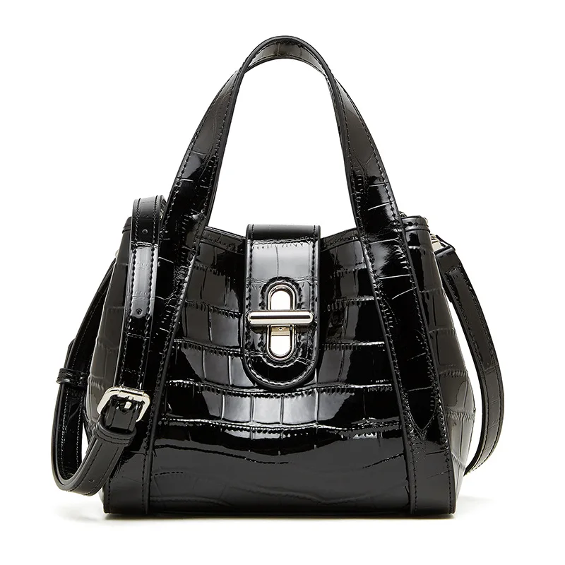 

Women Genuine Leather Handbag Female Alligator Commuter Crossbody Bag Niche Design Women Small Vegetable Basket Tote Bags Purses