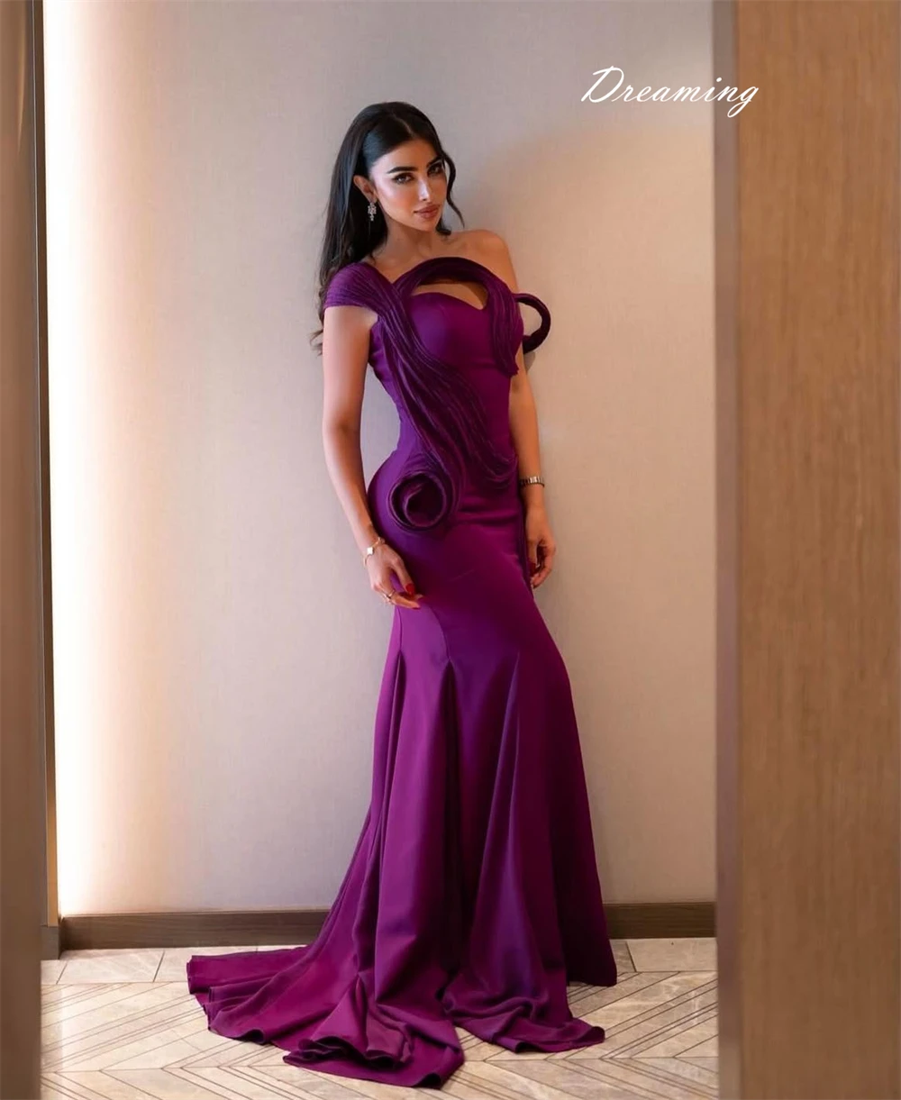 Sukienka wieczorowa na zamówienie, fioletowa, elegancka, bez ramiączek, na cienkich ramiączkach, bez rękawów, wysokiej jakości, w stylu gwiazd.