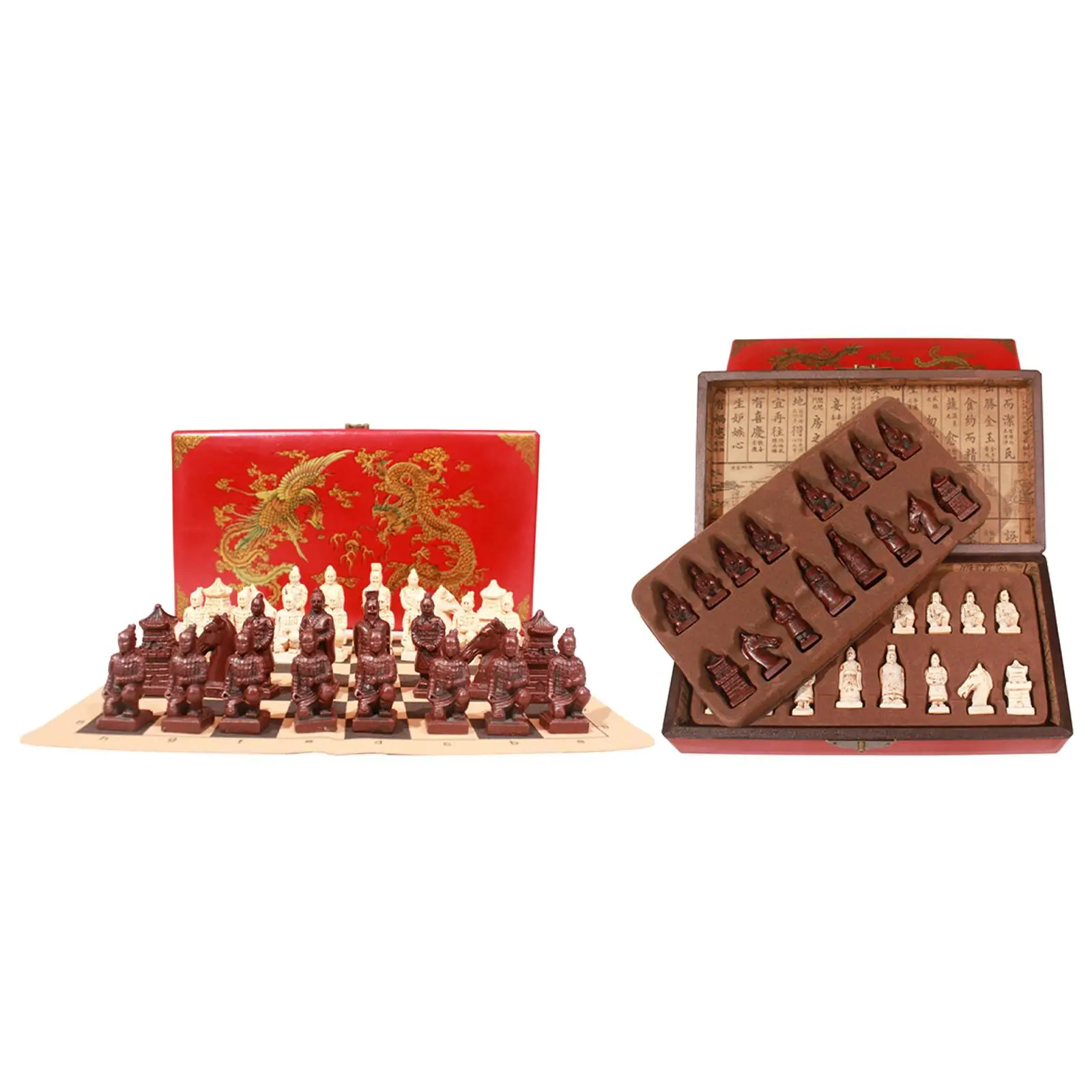 International Chess Set with Storage Case Pieces for Game Travel Entertainment