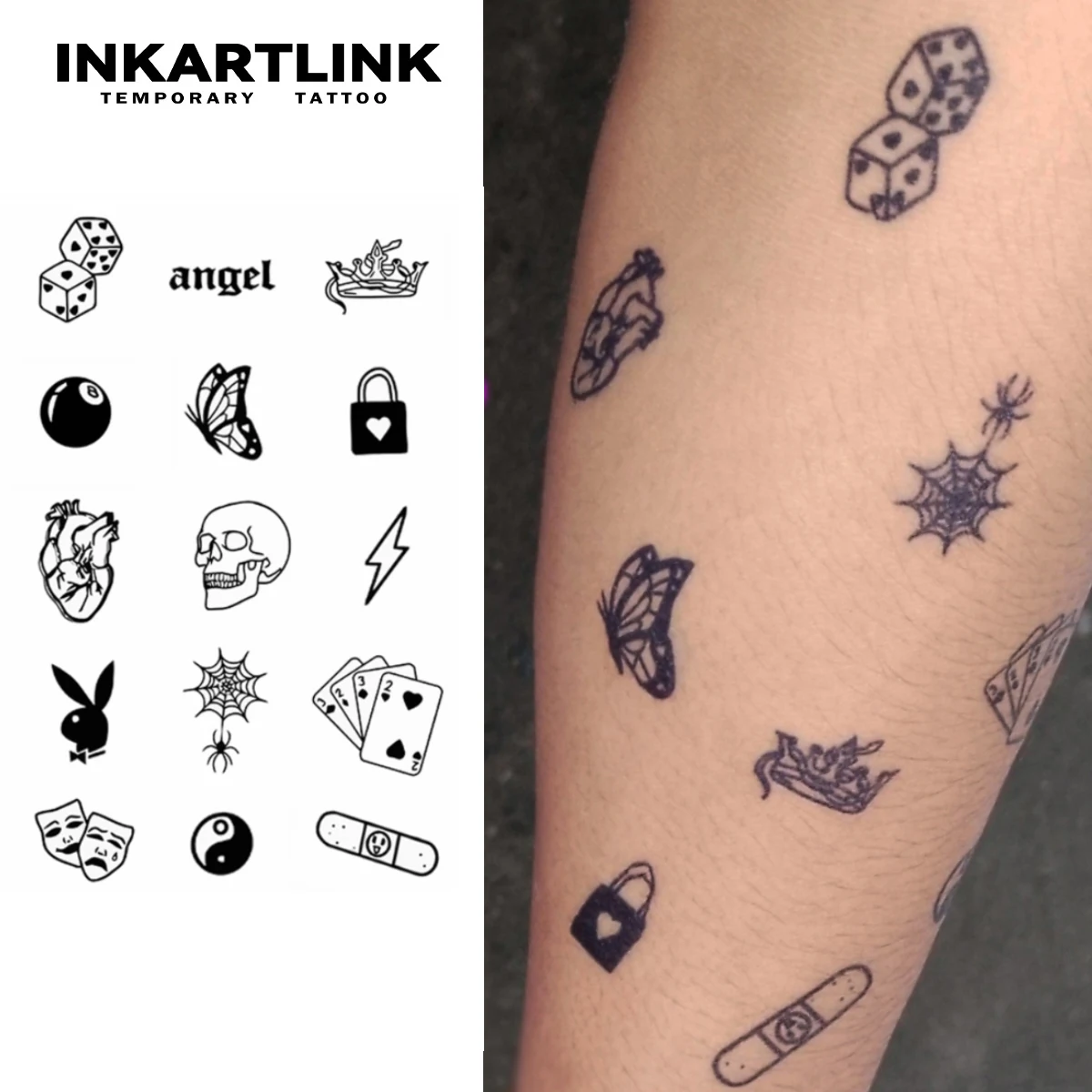 INKARTLINK Временная татуировка с небольшим дизайном Волшебная татуировка Искусственная татуировка на до 15 дней Полупостоянная