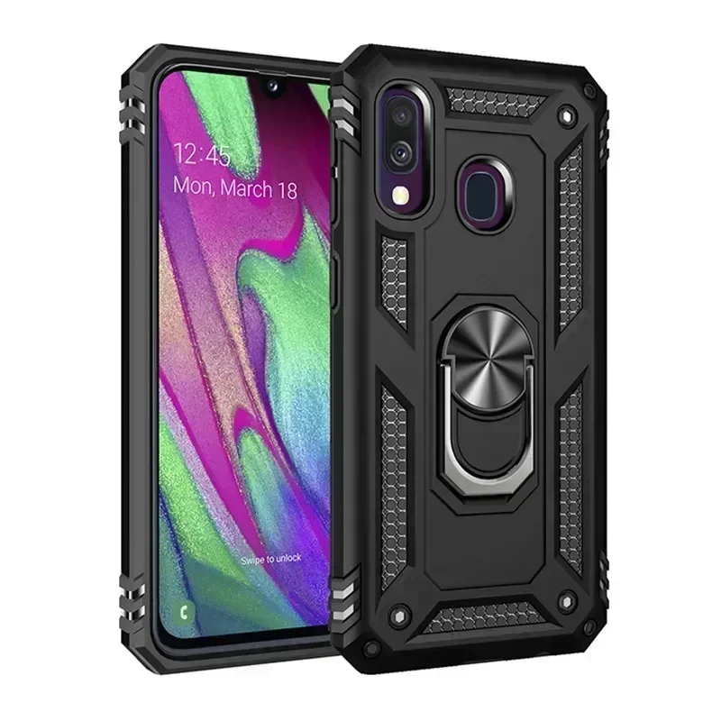 Casing pelindung ponsel Samsung Galaxy A40, casing pelindung Militer tahan guncangan, penutup penahan mobil Magnet untuk Samsung A40