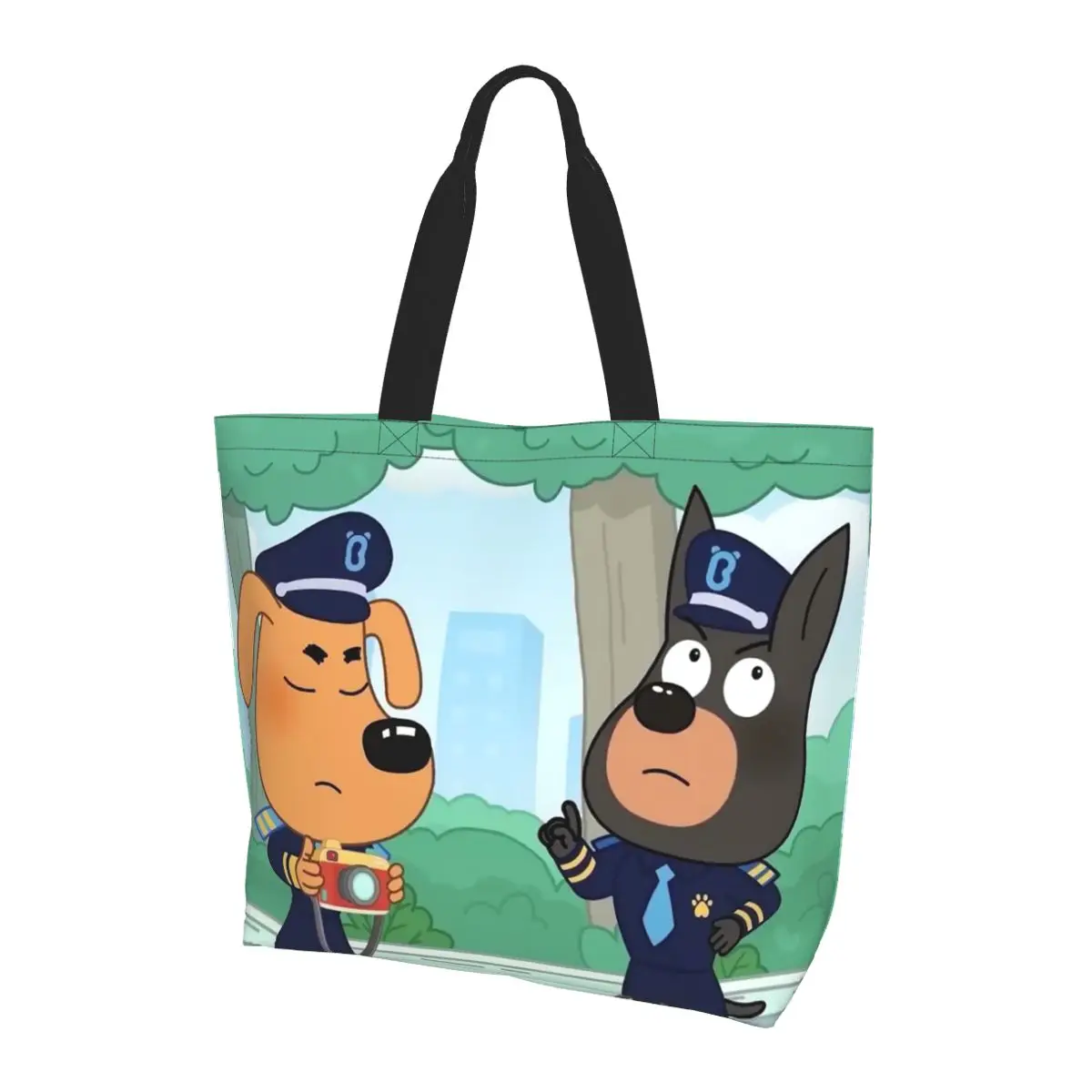 

Шериф Лабрадор Сумка для покупок Холщовая сумка на плечо большой вместимости Сумка-шоппер для продуктов для женщин