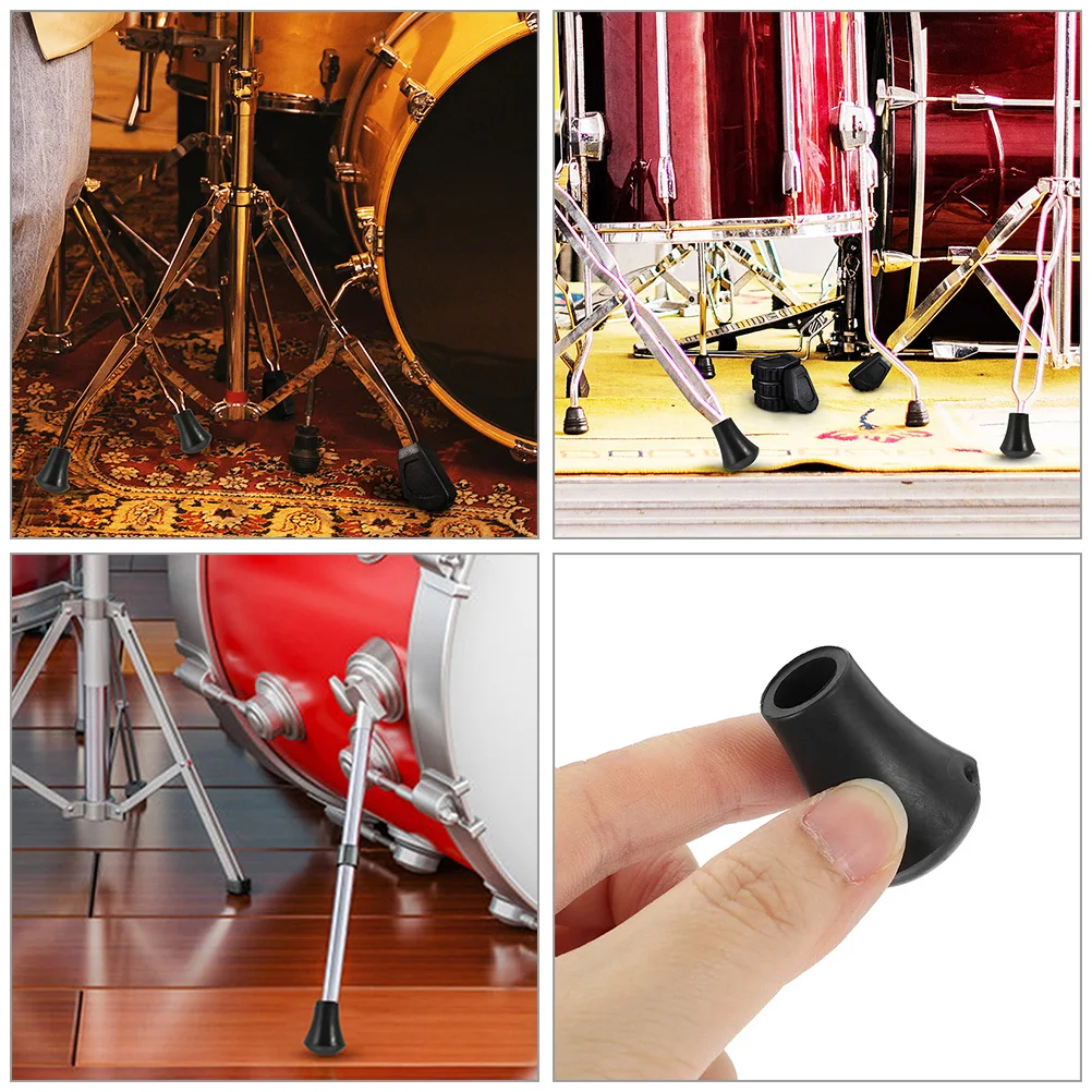 

20 pcs Feet Protectors Rubber Guard Legs Durable Stable Non Slip Drum Leg Holder for Snare Drum Lightweight Compact