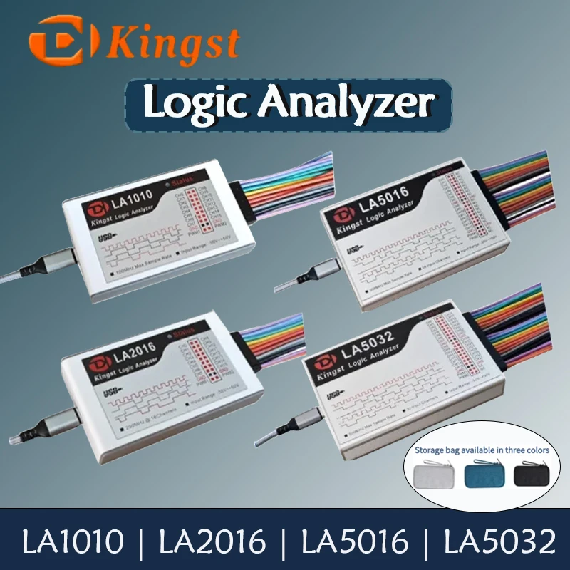 

Kingst Logic Analyzer LA1010 LA2016 LA5016 LA5032 MCU, 16Channels 10B samples ARM,FPGA Debug Tool English Software
