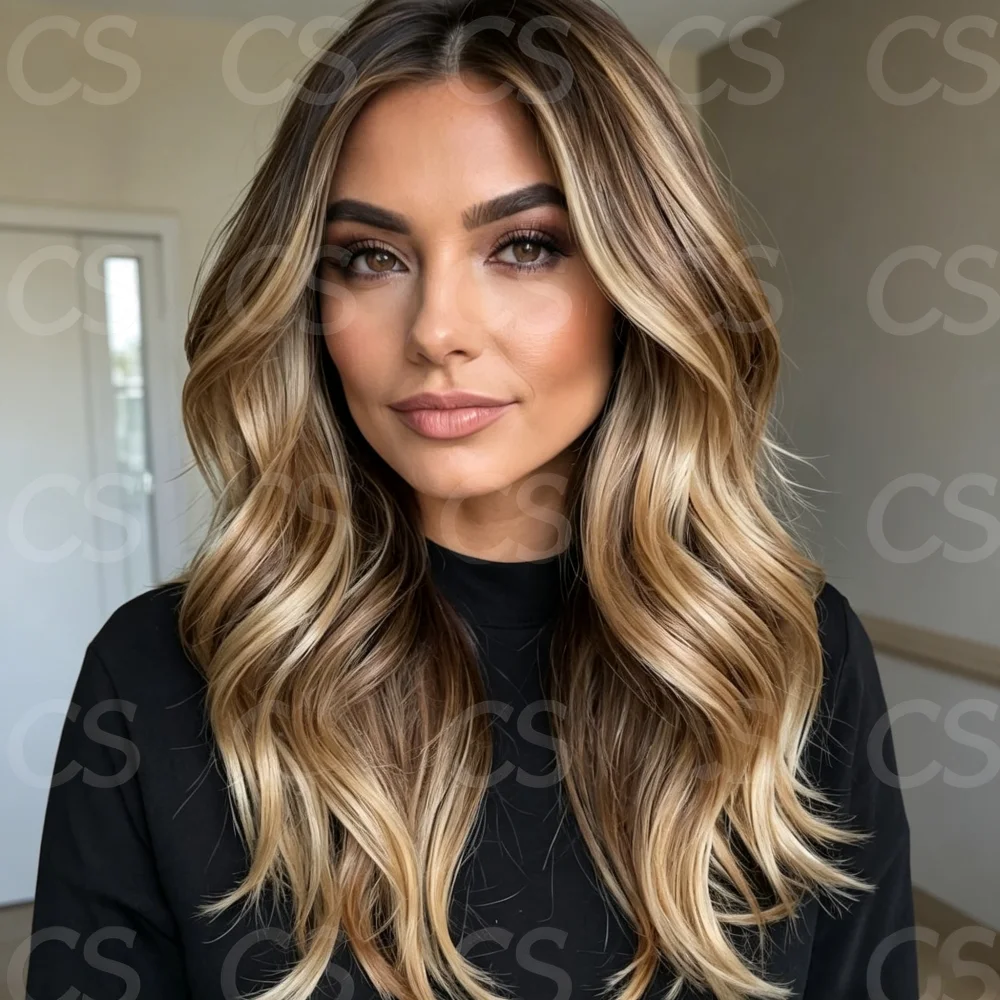 Natural Wave Glueless 26 Inch Highlight Brown Jewish Human Hair Wig 5x5 Silk Base with Baby Hair And HD Lace European Hair Prepl